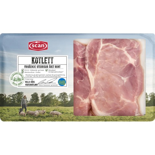 Kotlett från frigående gris 300g Scan