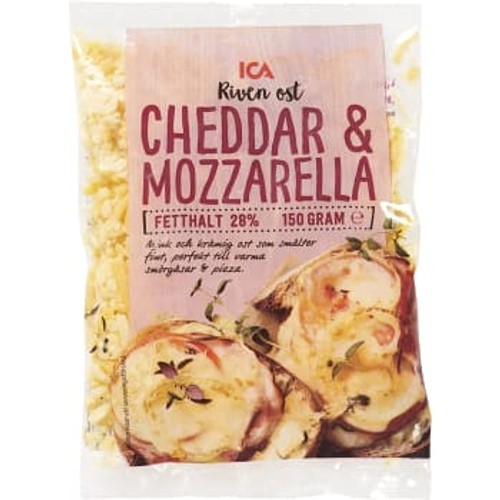 Riven Cheddar/Mozzarella 28% 150g ICA