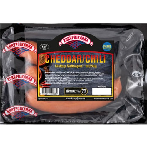 Kryddkorv Cheddar/Chili 240g Korvpojkarna