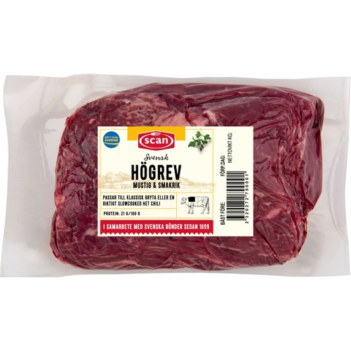 Högrev av nöt i bit ca 1,2kg Scan