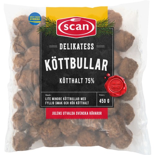 Köttbullar Delikatess 75% Kötthalt 450g Scan