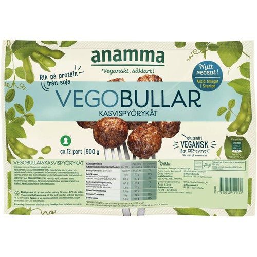 Vegobullar Glutenfri Fryst 900g Anamma