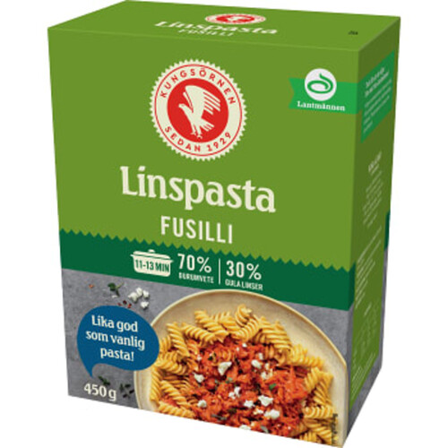 Linspasta Fusilli 450g Kungsörnen