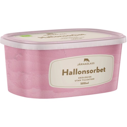 Hallonsorbet Eko 500ml Järnaglass