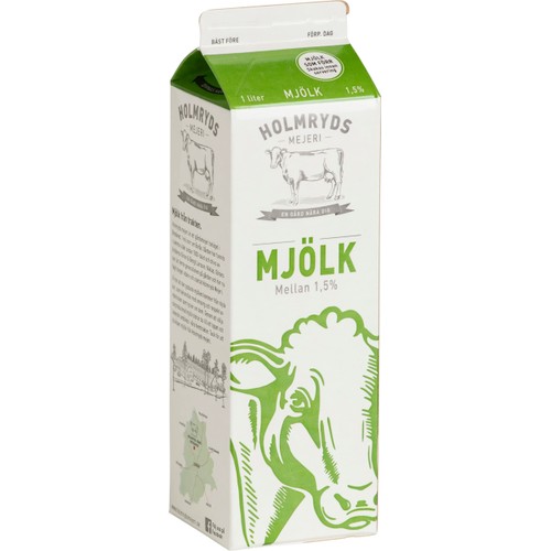 Mellanmjölk 1,5% 1l Holmryds Mejeri