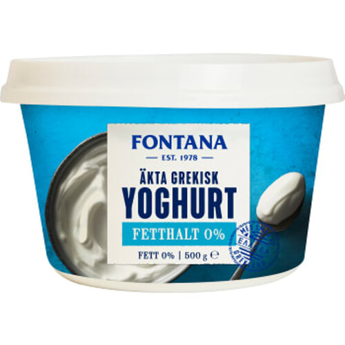 Grekisk Yoghurt 0% 500g Fontana
