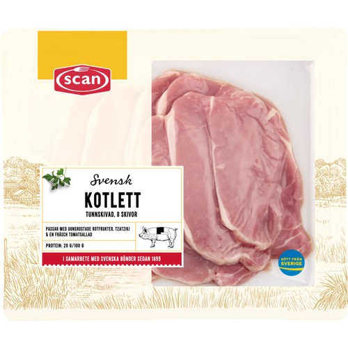Kotlett Färsk Tunnskivad 500g Scan