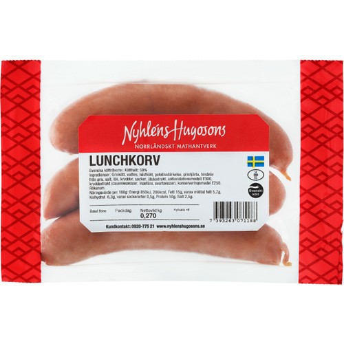 Lunchkorv 270g Nyhléns Hugosons