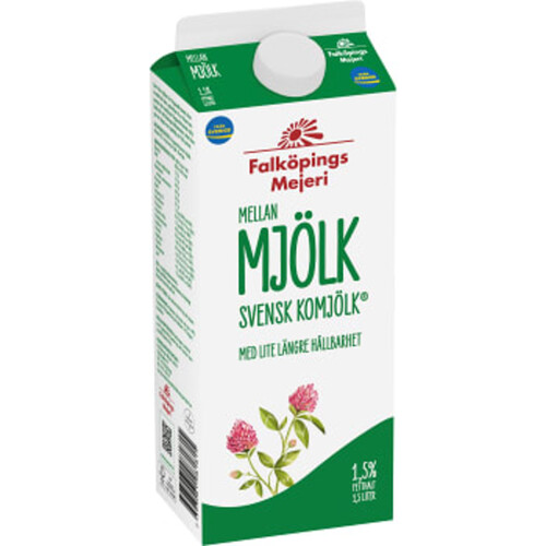 Mellanmjölk 1,5% Längre Hållbarhet 1,5l Falköpings Mejeri