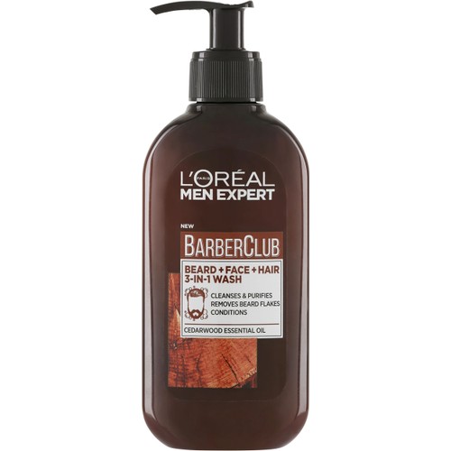 3 in1 Wash Beard+Face+Hair Barber Club 200ml L'Oréal