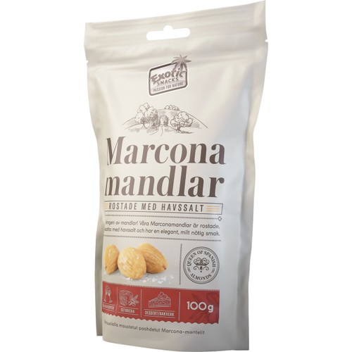 Marconamandlar Rostade med havssalt 100g ExoticSnacks