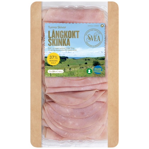 Skinka Långkokt Tunna skivor 150g Svea