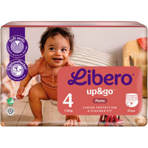 Byxblöjor Up&Go Strl 4 7-10k 33-p Libero