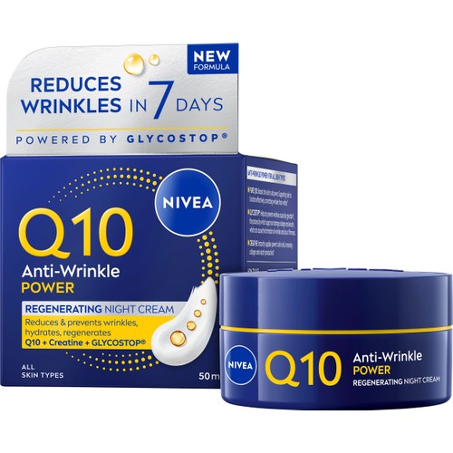 Nattkräm Q10 Anti-Wrinkle Power Regenerating Night Cream 50ml Nivea