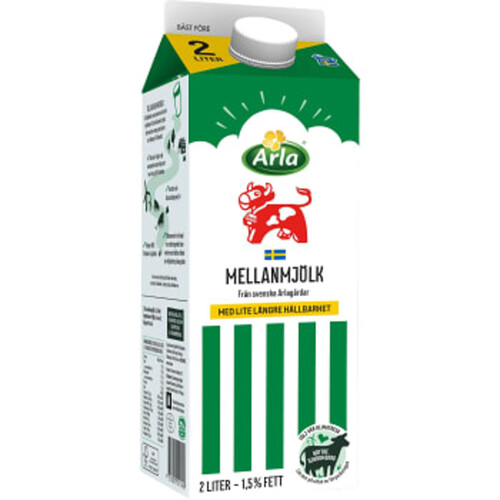 Mellanmjölk Längre hållbarhet 1,5% 2l Arla Ko®