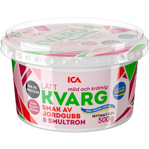 Lättkvarg Jordgubb & Smultron 0,2% 500g ICA
