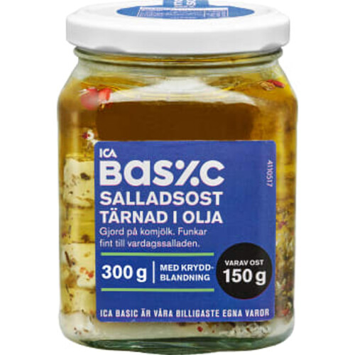 Salladsost Tärnad i olja 300g ICA Basic
