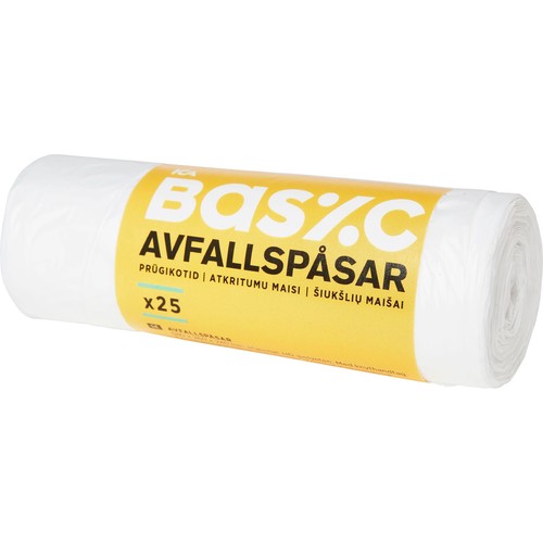 Avfallspåse Vit 25-pack ICA Basic
