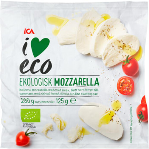 Mozzarella Ekologisk 125g ICA I love eco