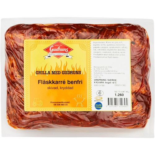 Fläskkarré Skivad Kryddad Original ca 800g Gudruns