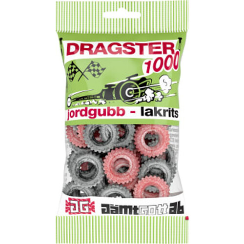 Godispåse Jordgubb & lakrits 65g Dragster