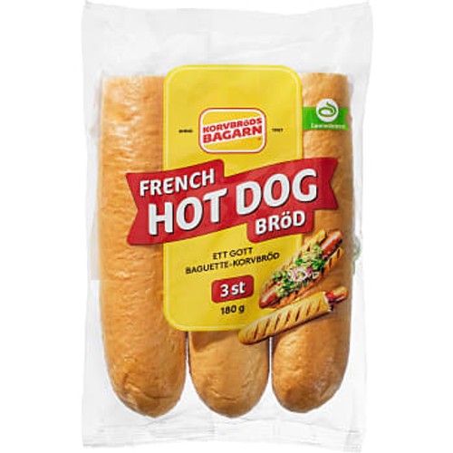 korvbröd French Hot Dog 3-p 180g Korvbrödsbagarn