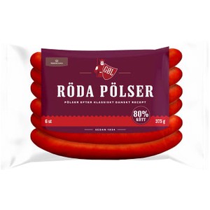 Röd Hot Dog pölser 375g Göl