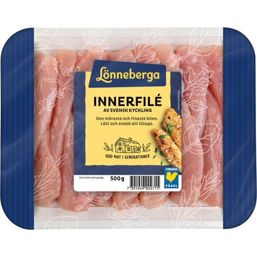 Kyckling tunna innerfiléer 500g  Lönneberga