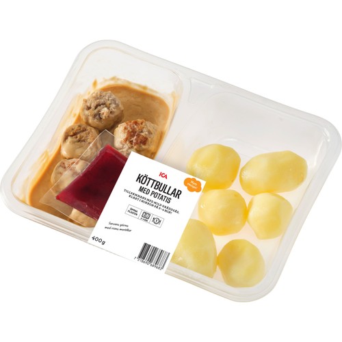 Färdigmat Köttbullar med Potatis Gräddsås 400g ICA