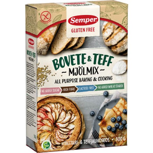 Bovete & teff mjöl Glutenfri 500g Semper 