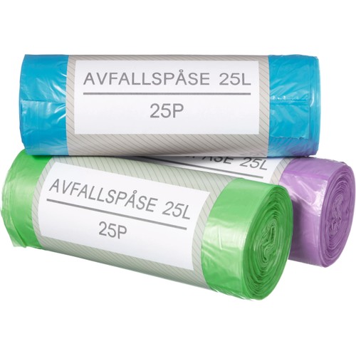 Avfallspåse 25L 25p färgad