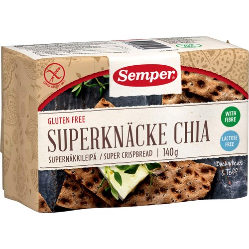 Superknäcke Chia Glutenfri 140g Semper
