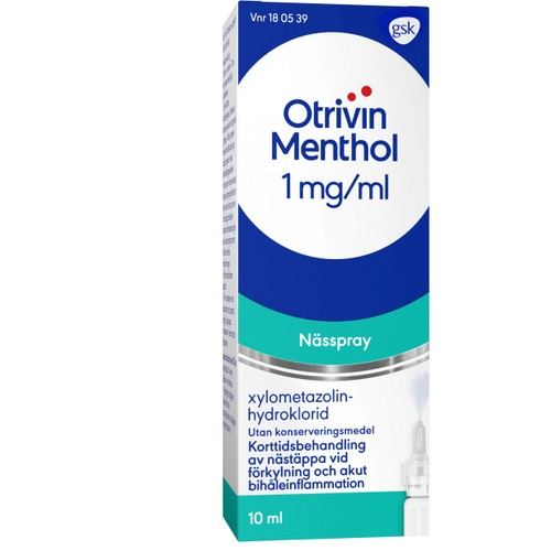 Nässpray Menthol 1mg/ml 10ml Otrivin