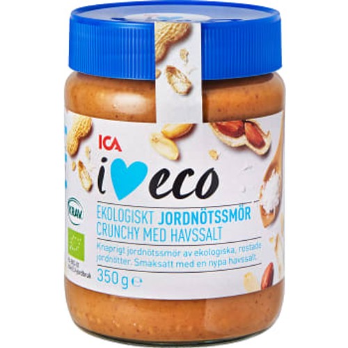 Jordnötssmör Crunchy med havssalt 350g KRAV ICA I love eco
