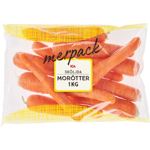 Tvättade morötter 1kg Klass 1 ICA