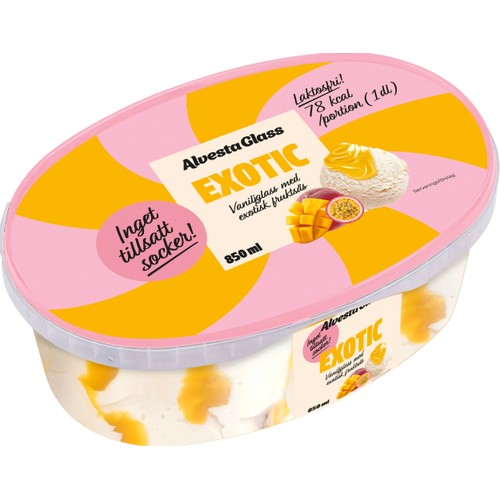 Glass Exotic Inget Tillsatt Socker 850ml Alvestaglass