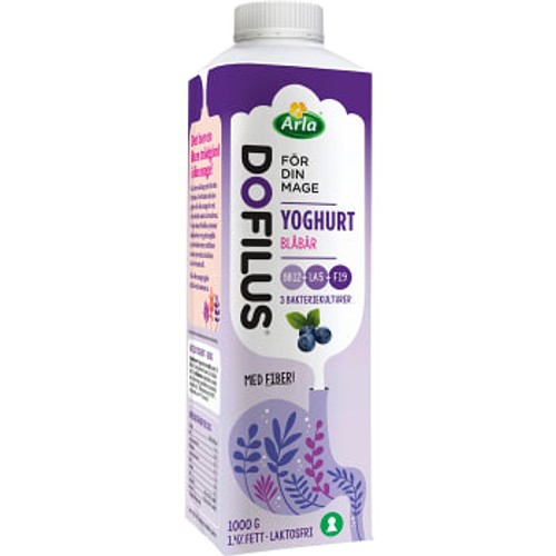 Yoghurt Dofilus blåbär Laktosfri 1000g Arla