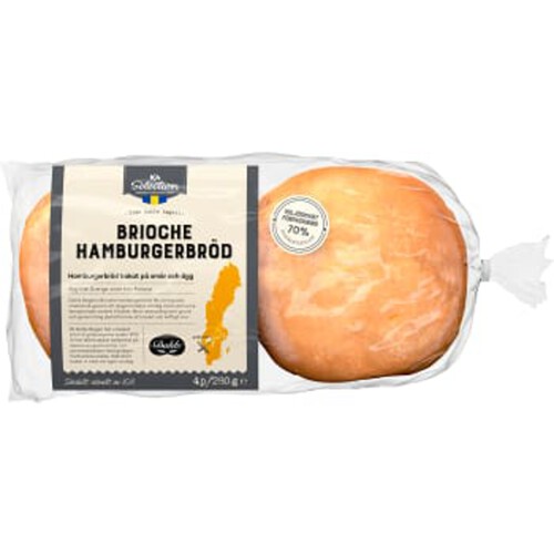 Brioche hamburgerbröd 4-p 280g ICA Selection
