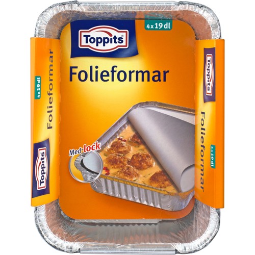 Folieformar med lock 19dl 4-p Toppits