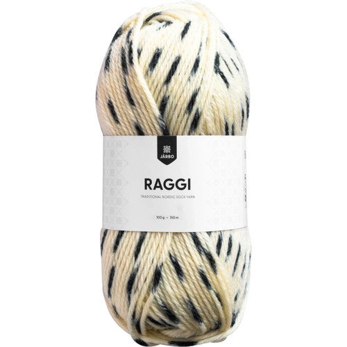 Garn Raggi Natur/svart 100g Järbo