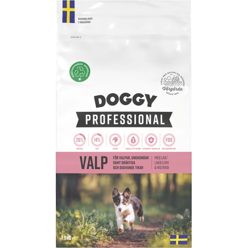 Hundmat Valp Lax & Ris 7.5kg Doggy Professional