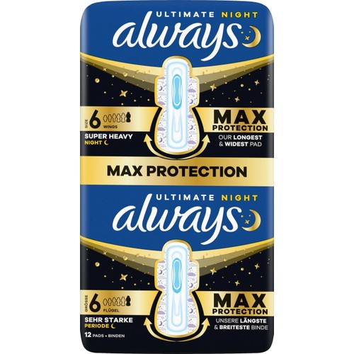 Binda Ultra Ultimate Night Pads S6 12-p Always