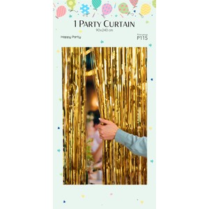 Fransgardin i guld 90x240cm Happy Party