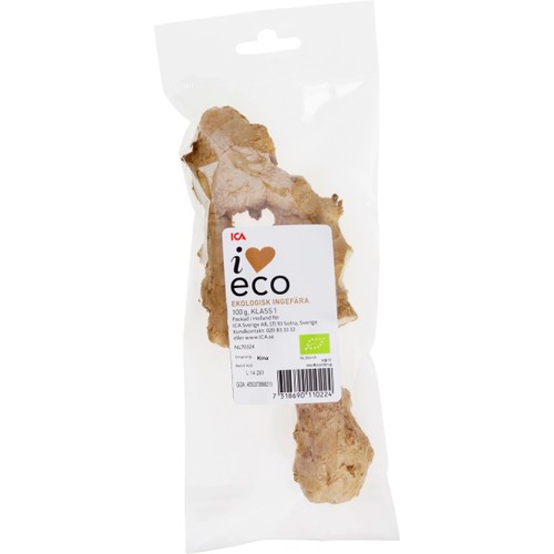 Ingefära Ekologisk 100g Klass 1 ICA I love