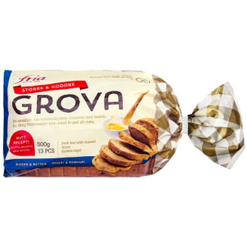 Bröd Grova Glutenfri Fryst 500g Fria