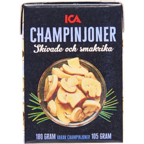 Champinjoner skivade och smakrika 180g ICA