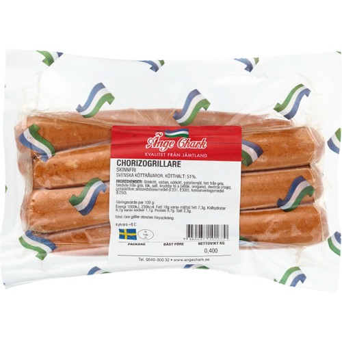 Chorizogrillare Skinnfri 400g Änge Chark