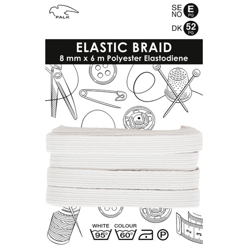 Resårband Vit 6mx8mm Falk