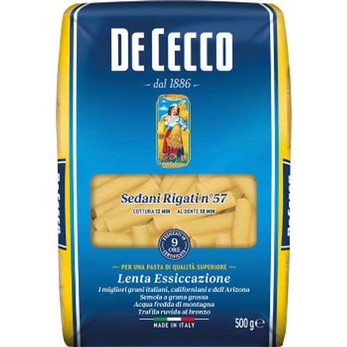 Pasta Sedani Rigati 500g De Cecco