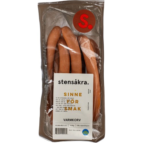 Varmkorv 70% Kötthalt 460g Stensåkra